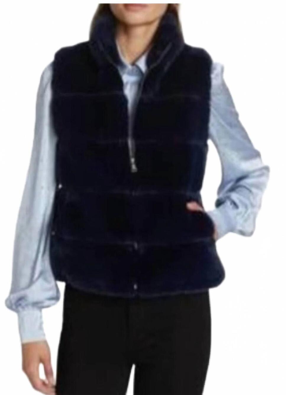 NEW GENERATION LOVE roxanne faux fur vest in black
